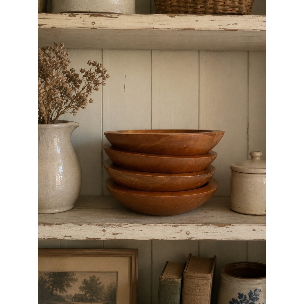 Baribocraft Wooden Salad Bowls‎ Brown Vintage Mid-Century Maple Set of 4 Canada